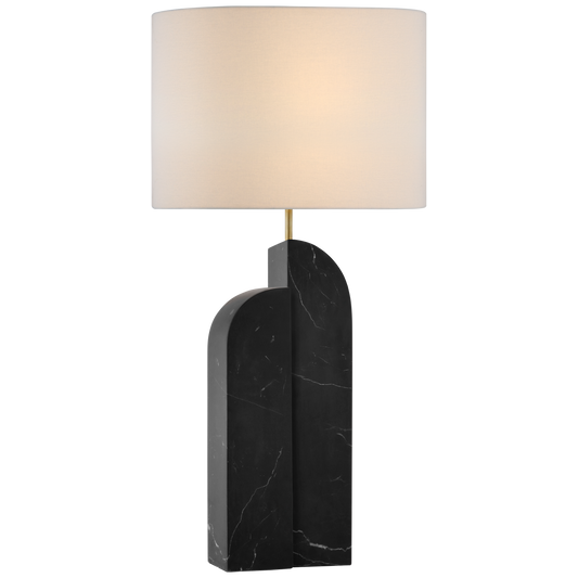 Savoye Lampe links aus schwarzem Marmor 