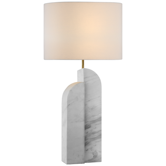 Savoye Lampe links aus weißem Marmor 