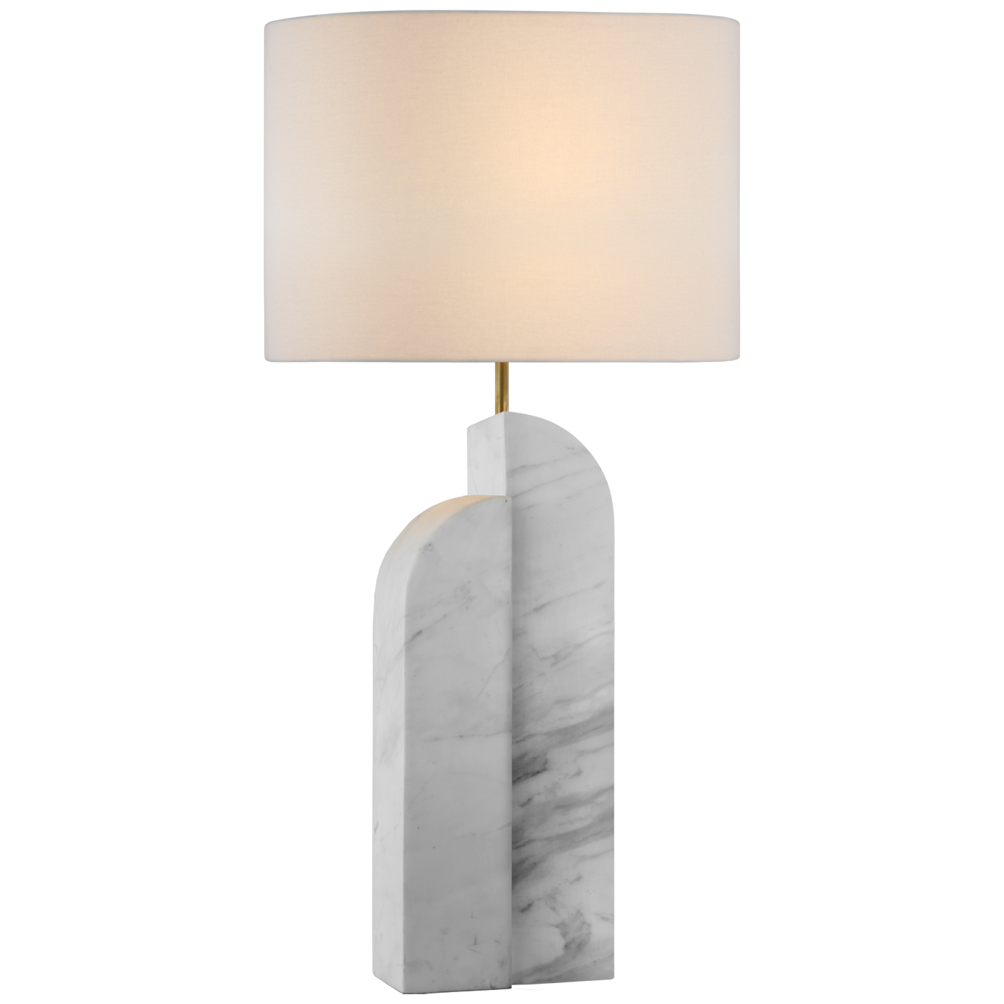 Savoye Lampe links aus weißem Marmor 