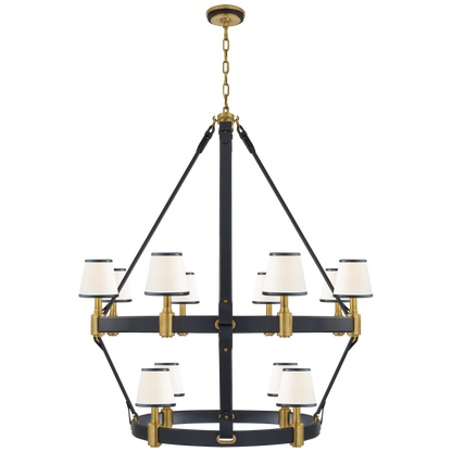 Large Blue Riley Two-Tier Chandelier 