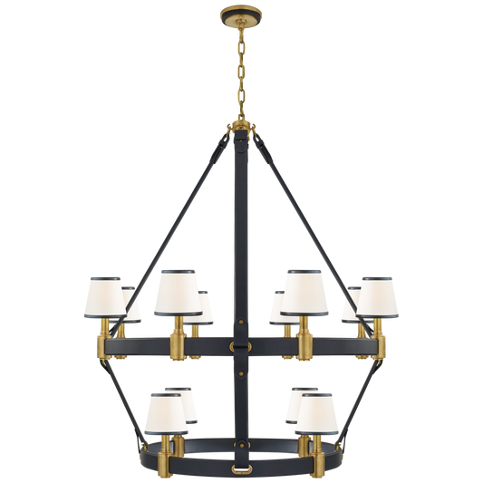 Large Blue Riley Two-Tier Chandelier 