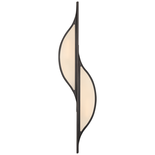 Avant Large curved frosted glass wall light - Bronze 