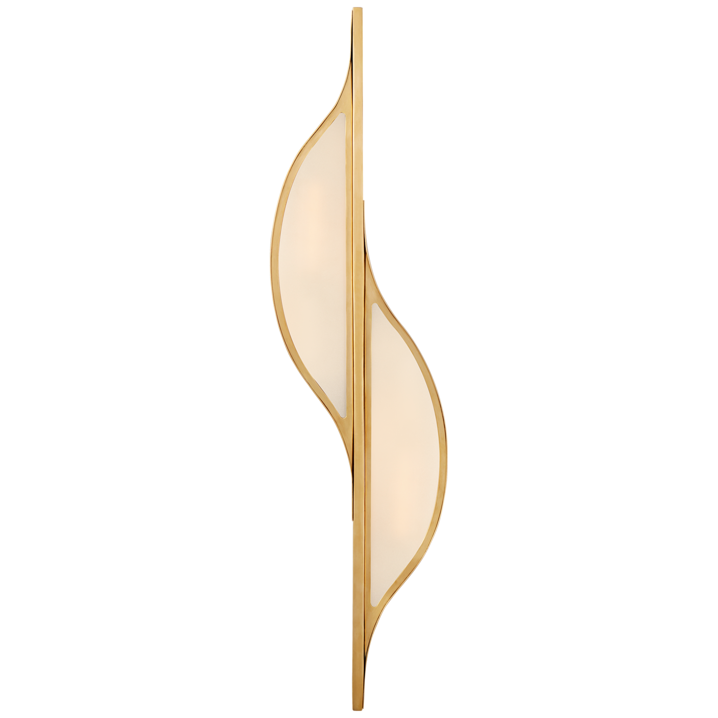 Avant Large curved frosted glass wall light - Brass 
