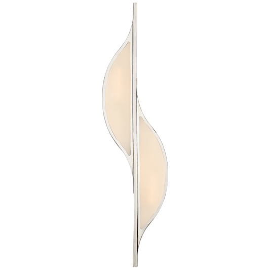 Avant Large curved frosted glass wall light - Nickel 