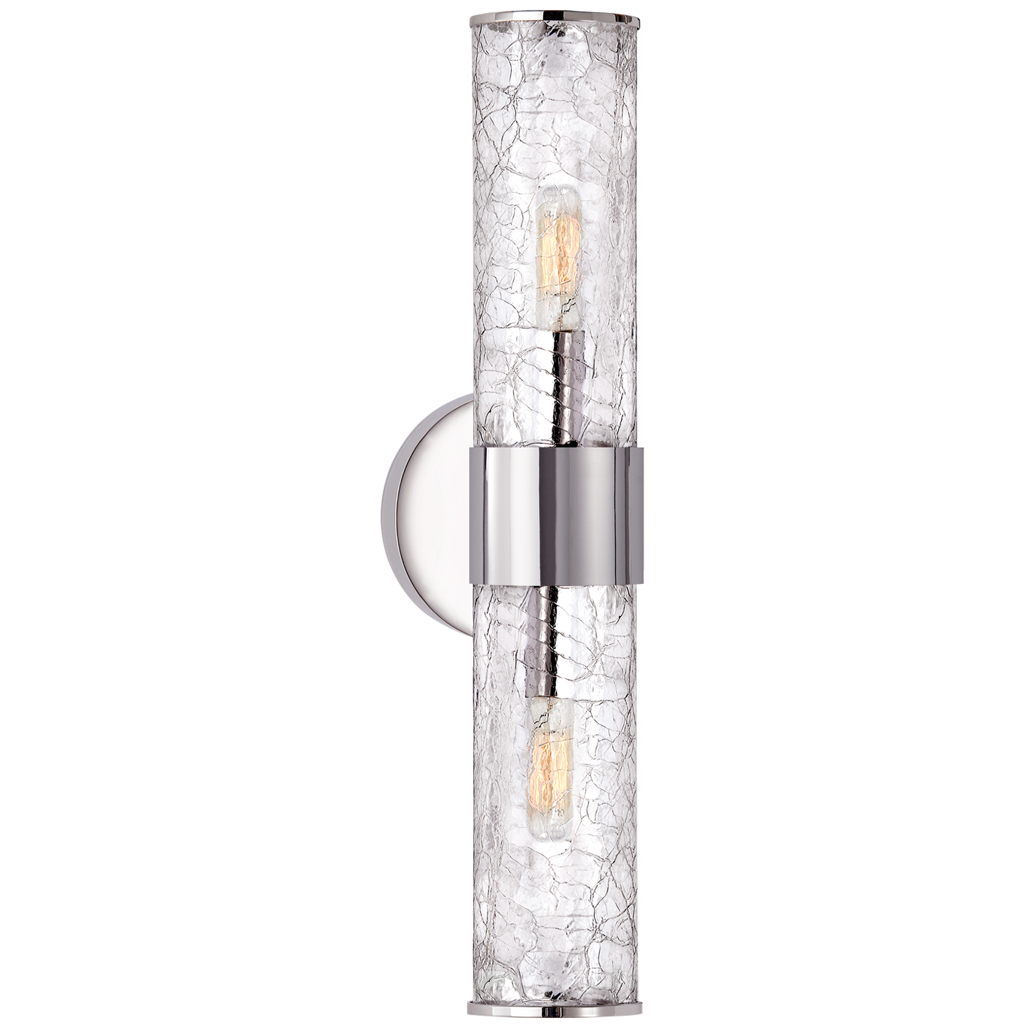 Liaison Medium cracked glass wall light - Nickel