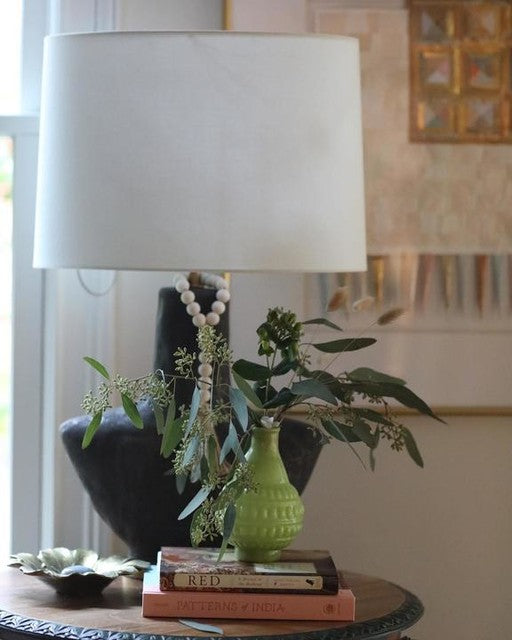 Armato Table Lamp Small Model - Black Ceramic and Linen 