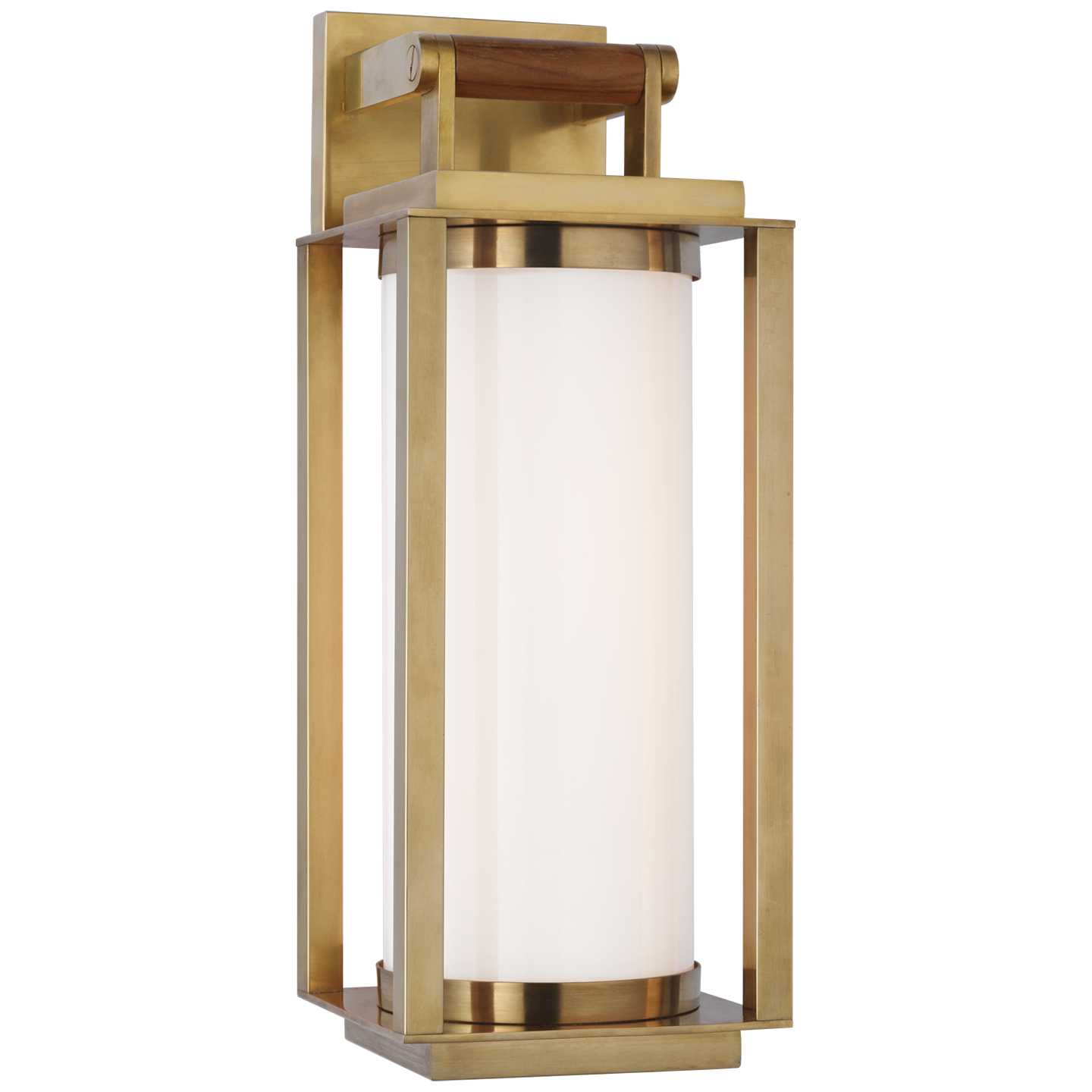 Northport lantern wall light - Brass and White Glass