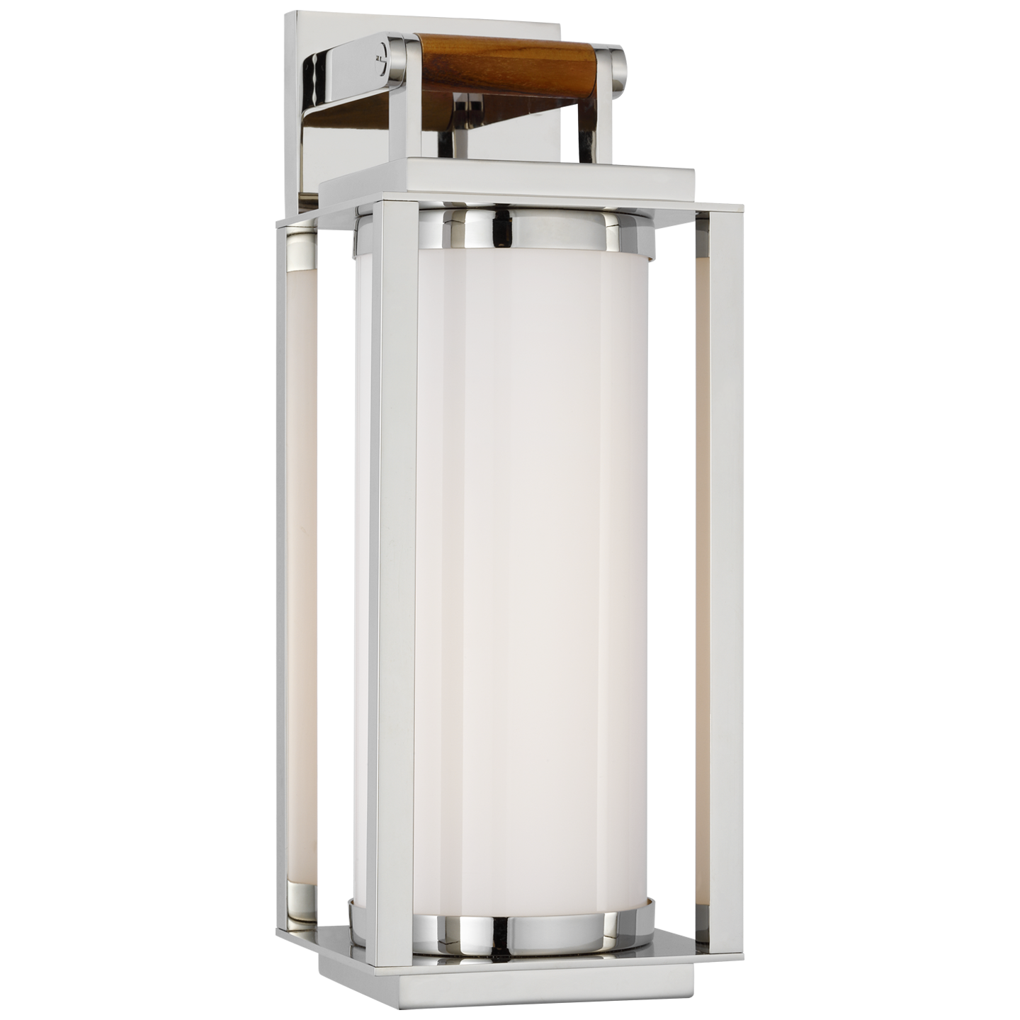 Northport Lantern Sconce - Polished Nickel and White Glass