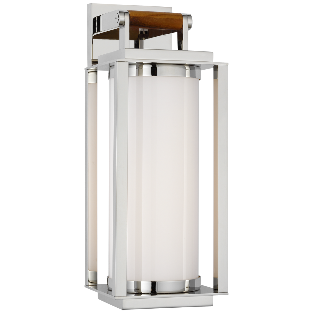 Applique lanterne Northport - Nickel Poli et Verre Blanc