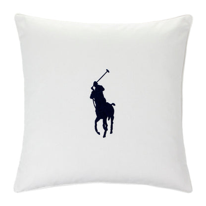 Navy Blue Pony White Cushion