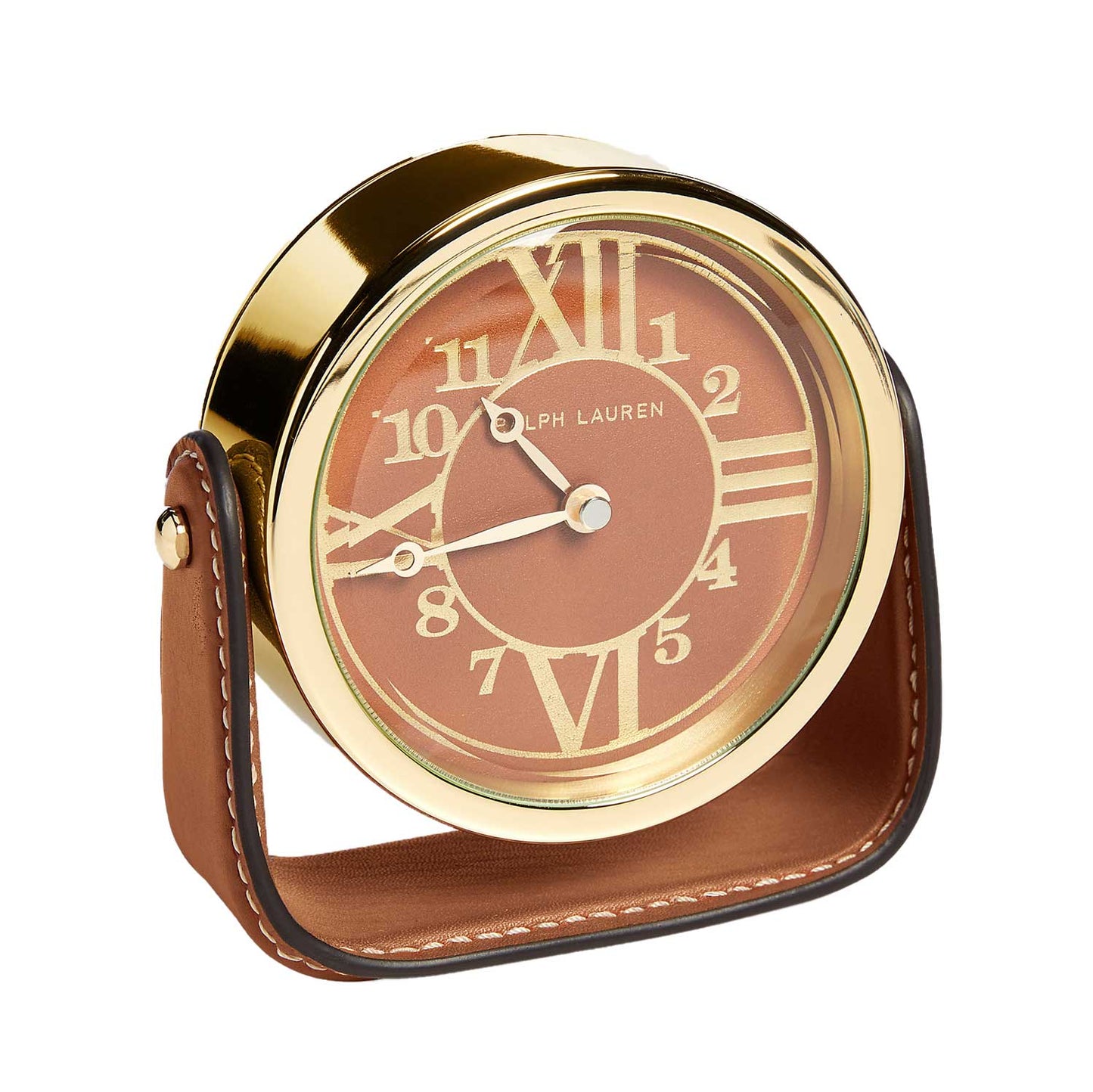 Brennan Brown Leather Clock