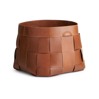 Hailey Brown Leather Basket