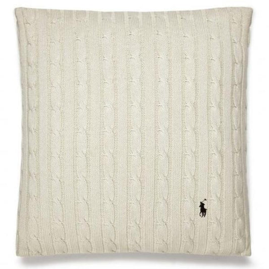 Cream Cotton Cable Cushion