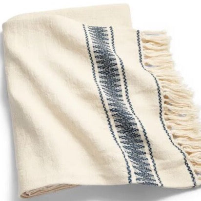 Ayer sand and navy throw