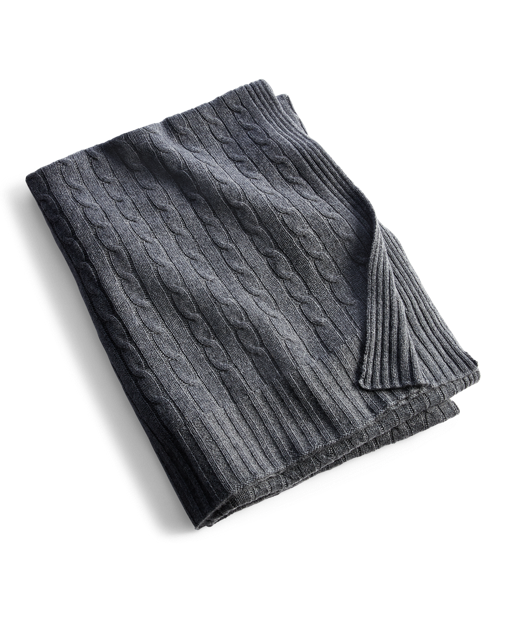 Plaid Cable Cashmere twisted Modern Charcoal